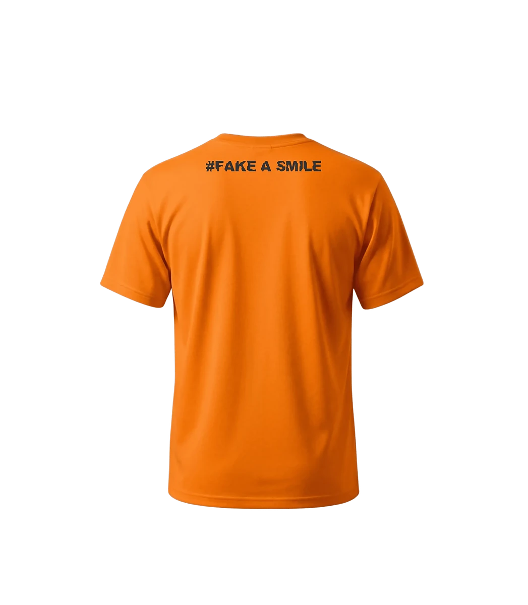 Sunset Echo Tee — back view, FakeSmile streetwear